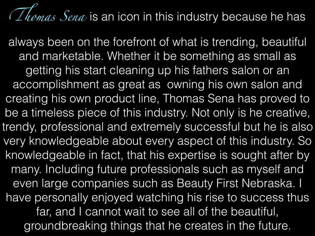 14Industry Icon project by Chaele Redding for Aveda Academy